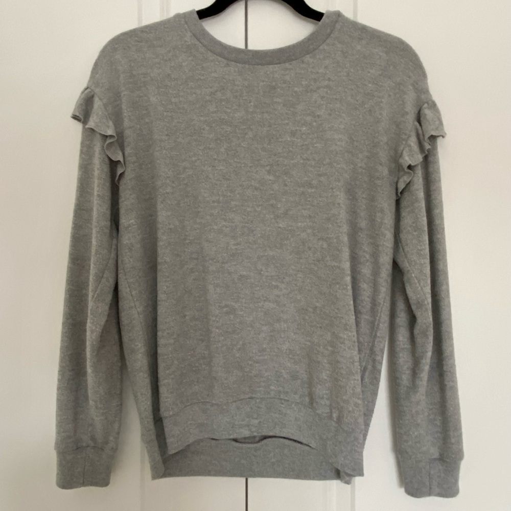 JCrew sweater with ruffle detail